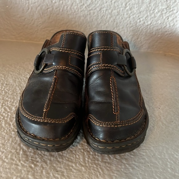 Josef Seibel Genuine Brown Leather Clog Shoes Size 7.5 - Picture 2 of 5